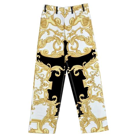 versace loose printed pants collection|versace leather pants men's.